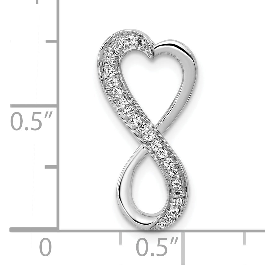 10K White Gold 10K Diamond Freeform Heart Infinity Chain Slide