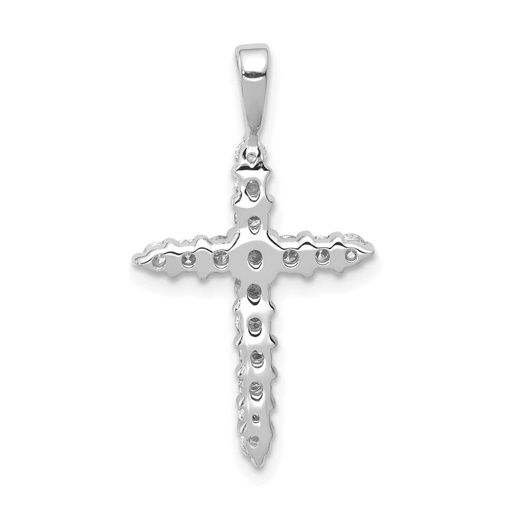 14k White Gold 1/2 Ct. Lab Grown Diamond VS/SI+ G+ Cross Pendant