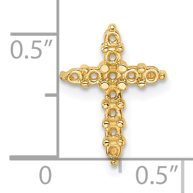 10K Yellow Gold 10K Diamond Cross Pendant Mounting