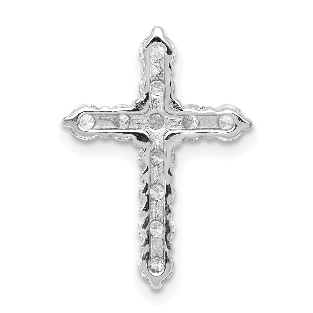 14k White Gold 3/4 Ct. Lab Grown Diamond VS/SI+ G+ Cross Chain Slide Pendant