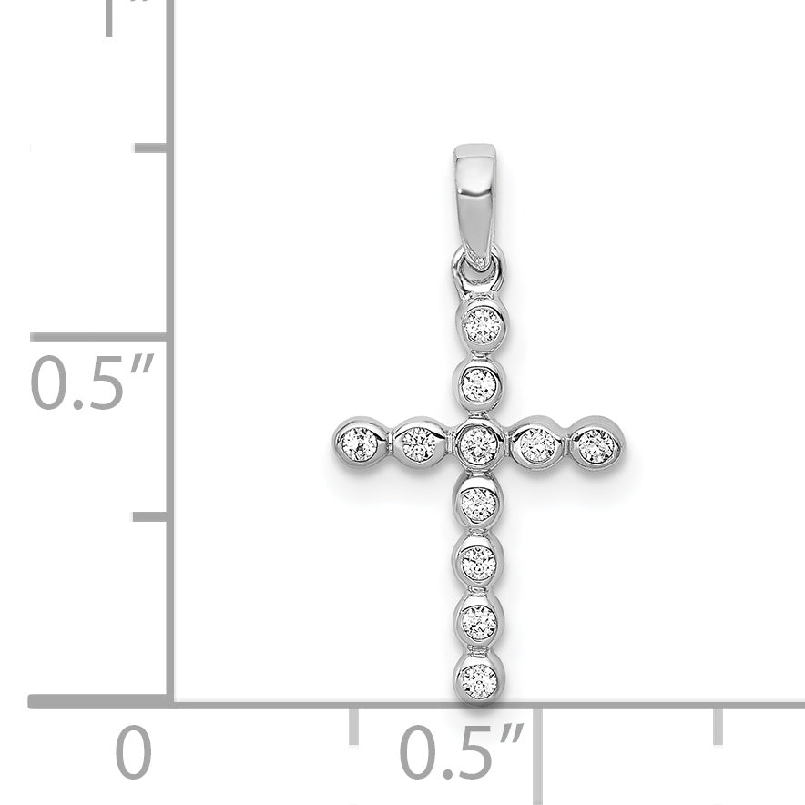 14K White Gold 1/10Ct. Diamond Cross Pendant