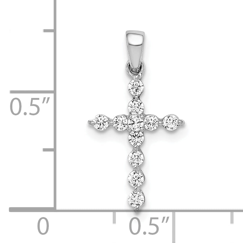 10K White Gold 10K 1/4Ct. Diamond Cross Pendant