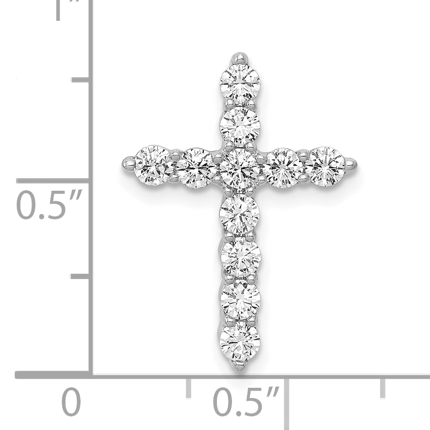 10K White Gold 10K 3/4Ct. Diamond Cross Chain Slide