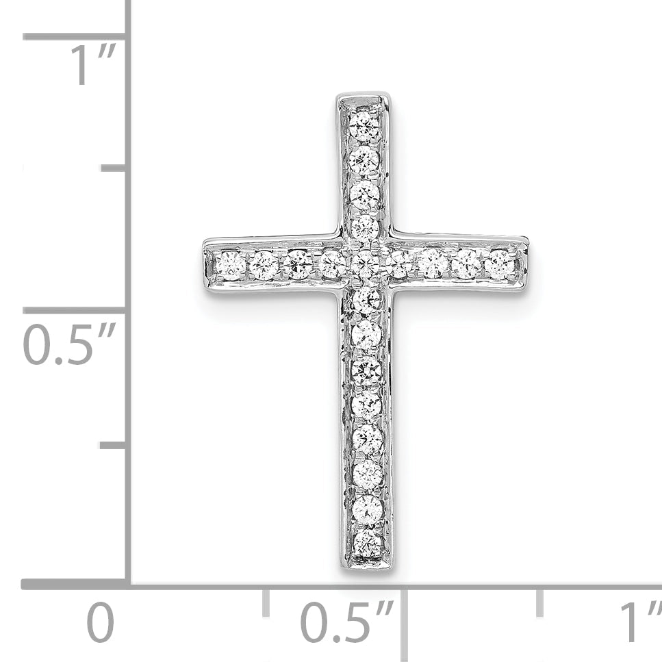 10K White Gold 10K Diamond Cross Slide Pendant