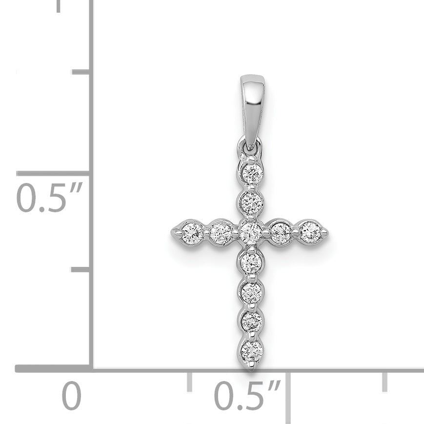 14K White Gold 1/10Ct. Diamond Cross Pendant