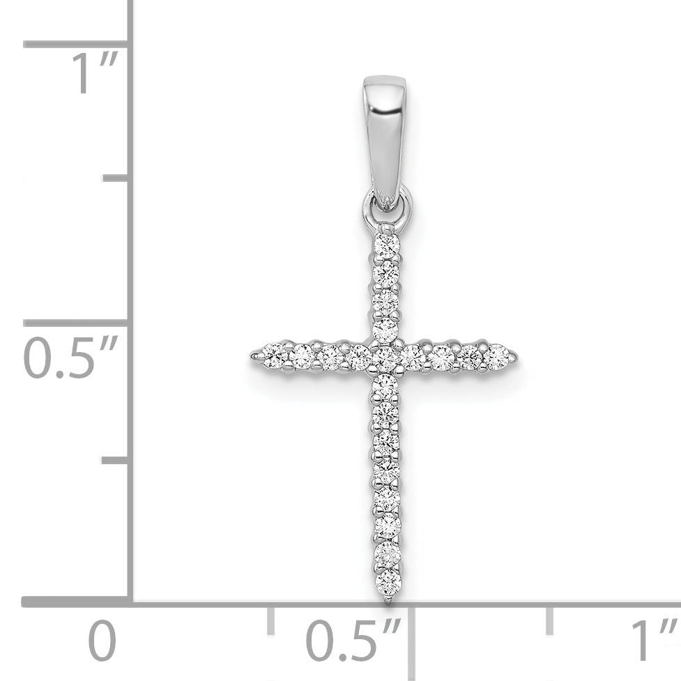 10K White Gold 10K 1/6Ct. Diamond Cross Pendant