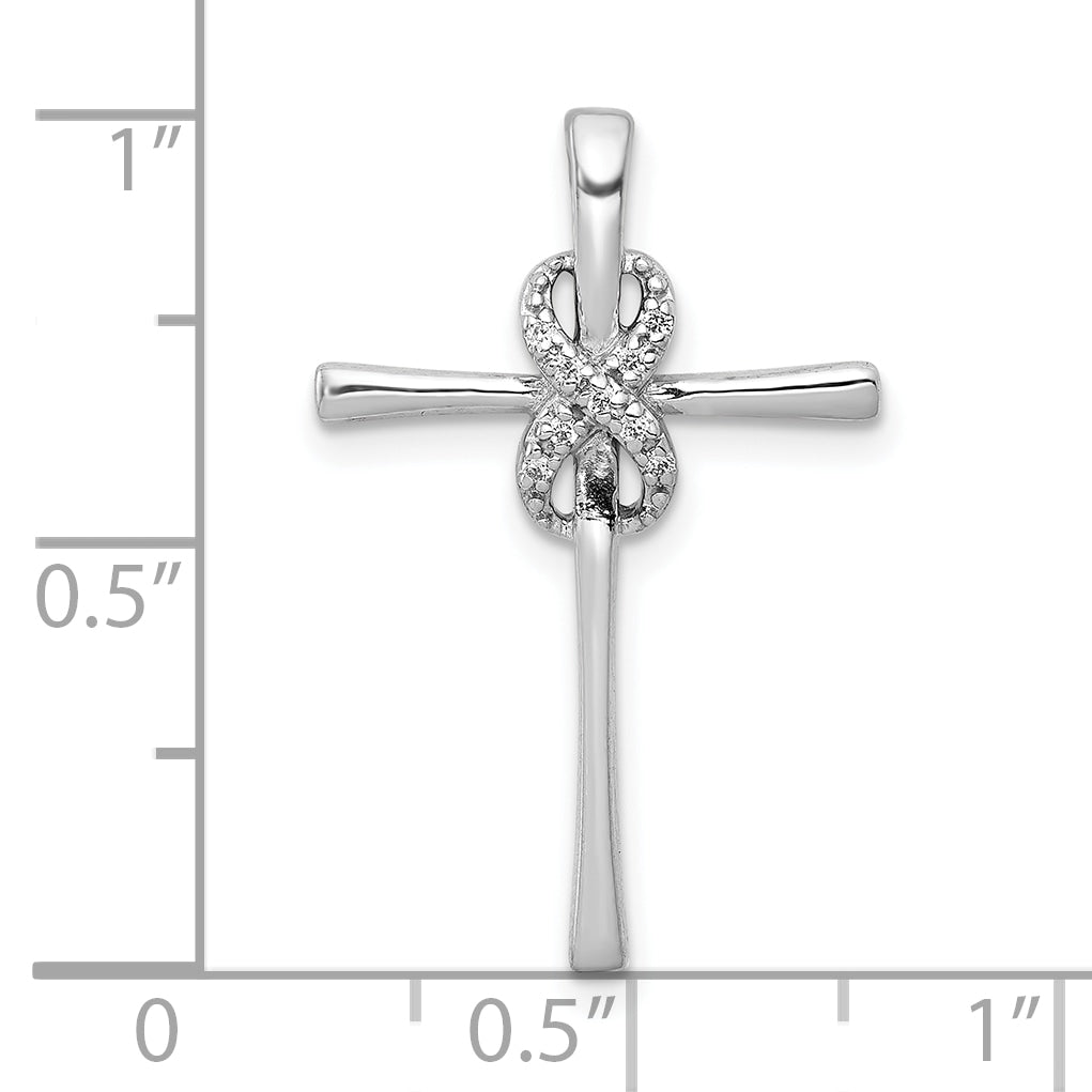 10K White Gold 10K .03Ct. Diamond Infinity Cross Chain Slide