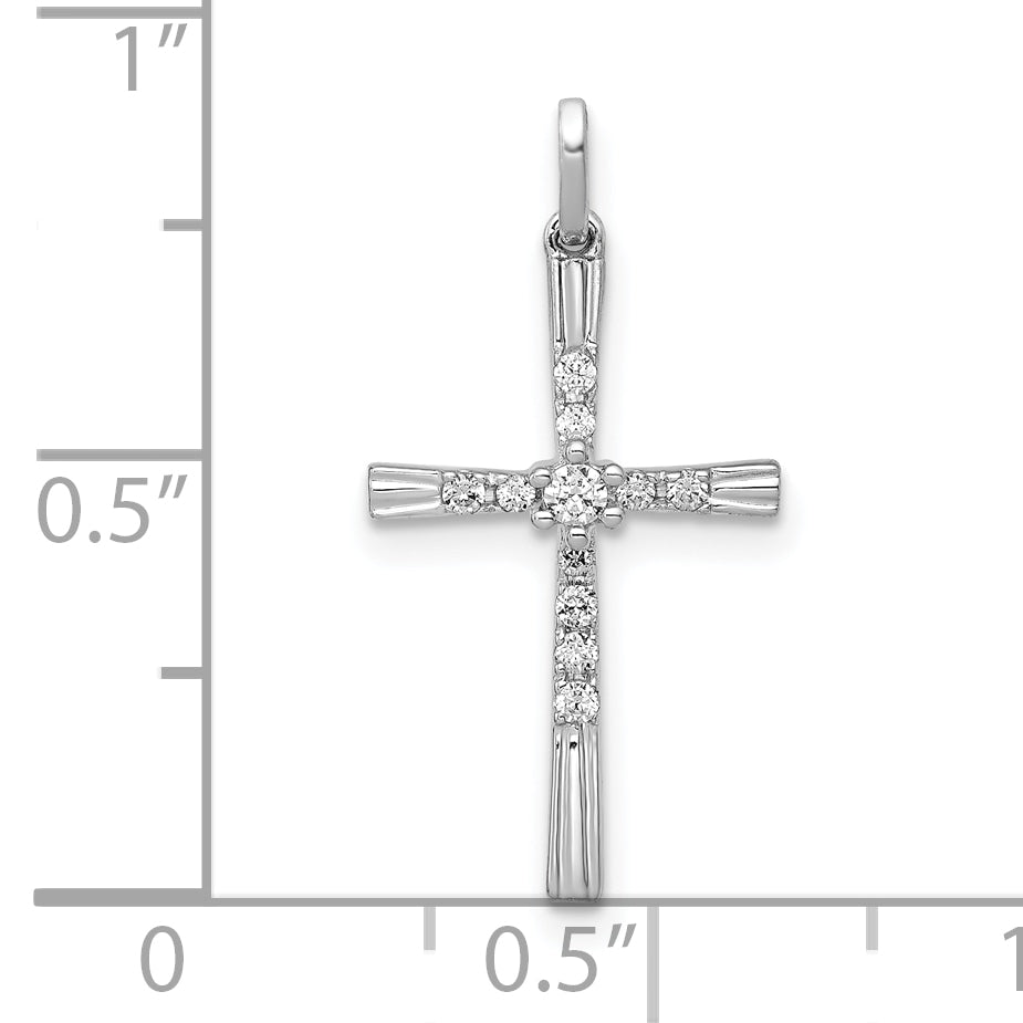 10K White Gold 10K 1/10Ct. Diamond Cross Pendant