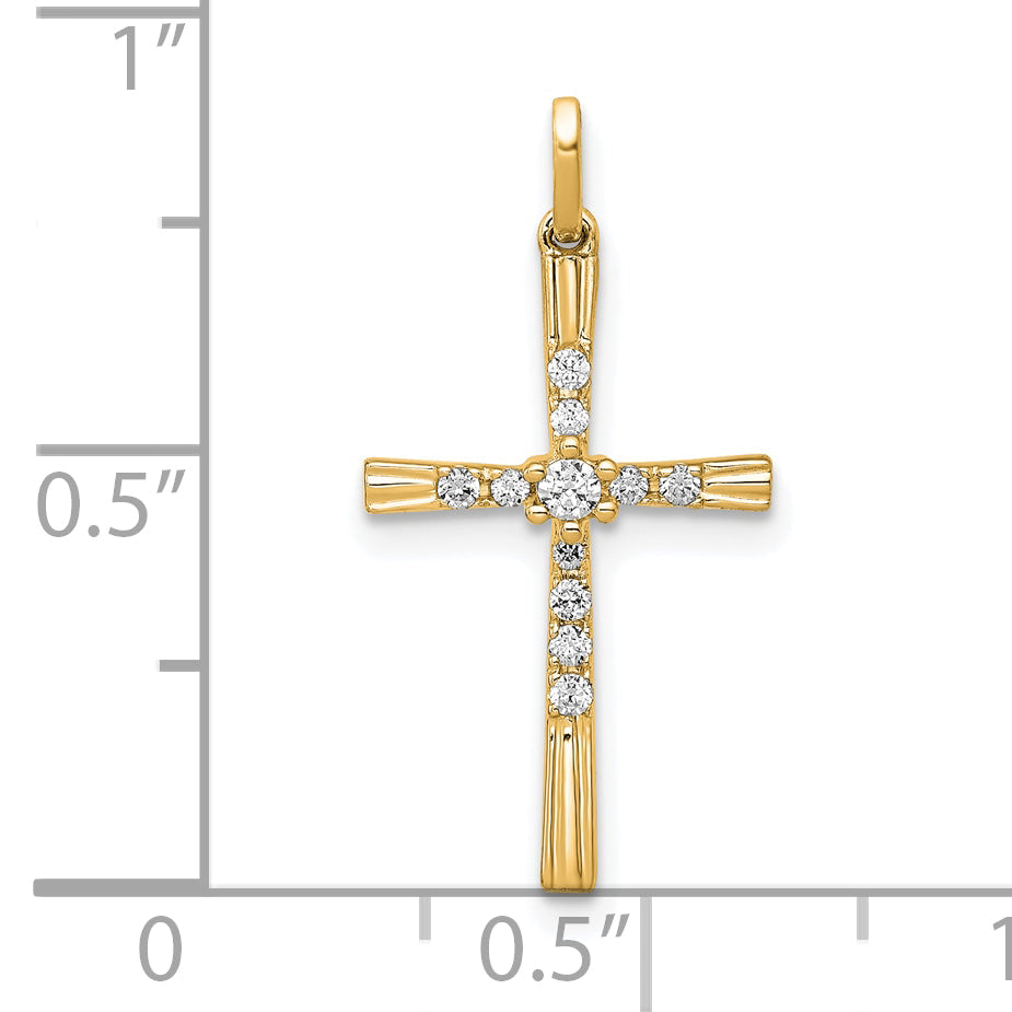 10K Yellow Gold 10K 1/10Ct. Diamond Cross Pendant
