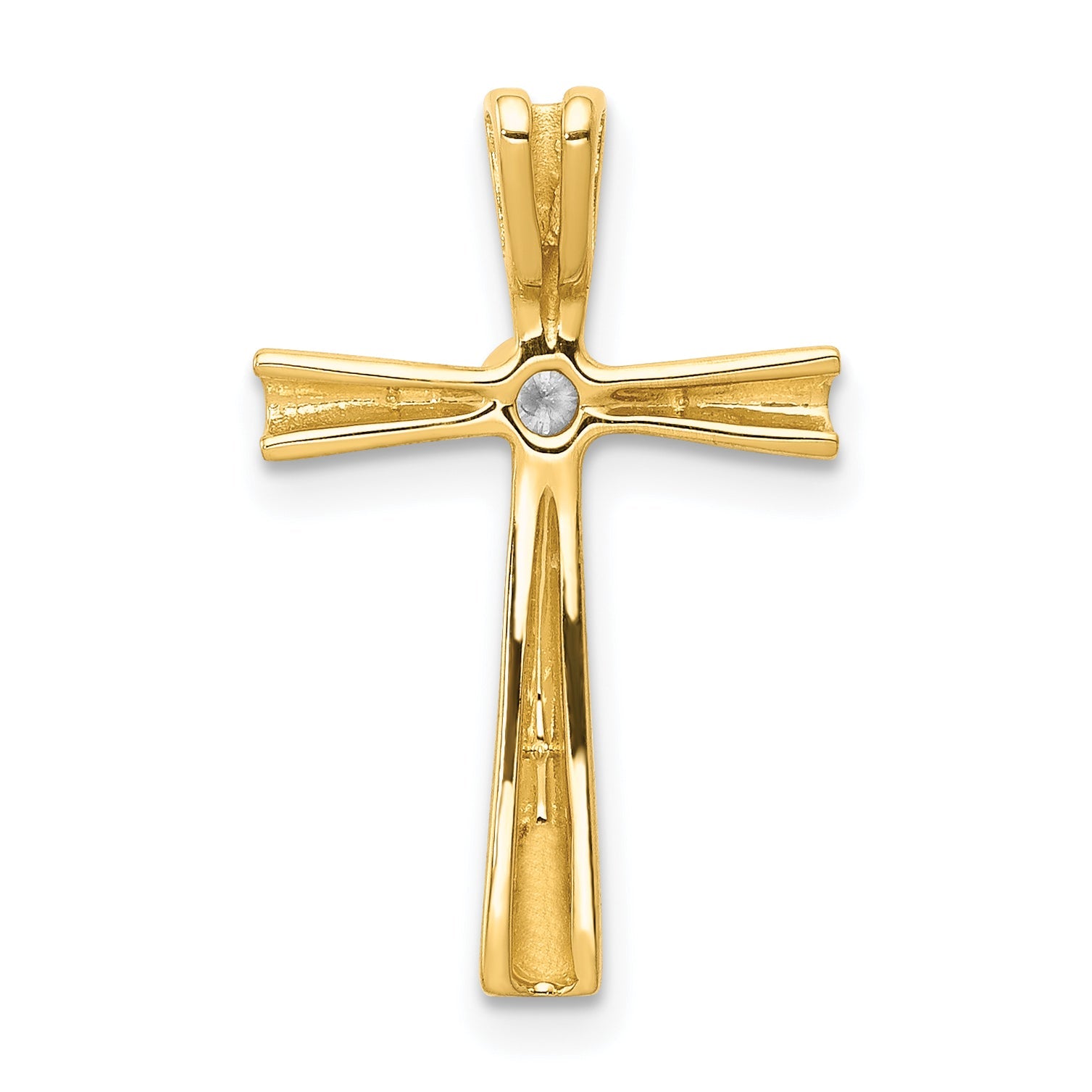 10K Yellow Gold 10K Aa Diamond Cross Pendant