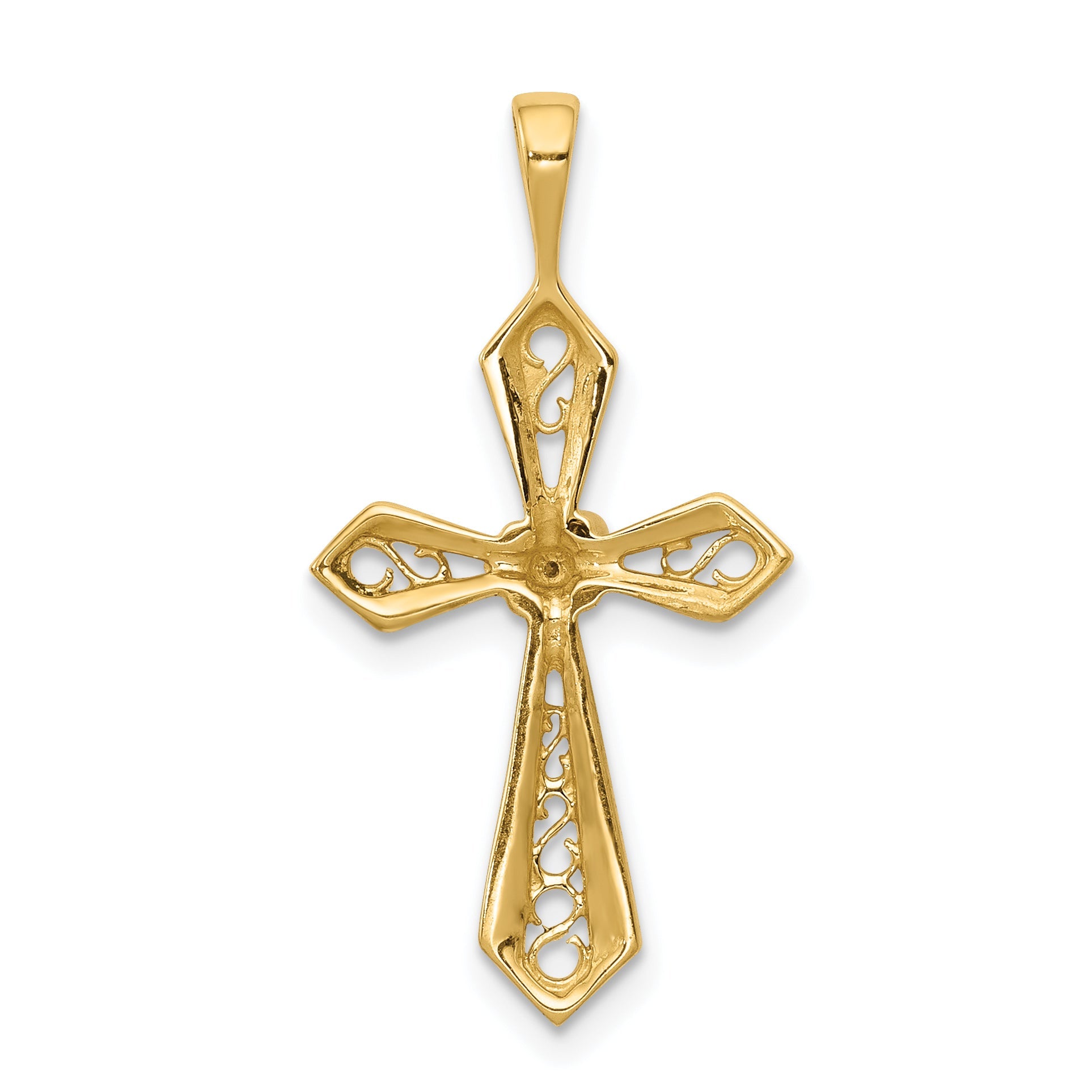 10K Yellow Gold 10K Aa Diamond Passion Cross Pendant