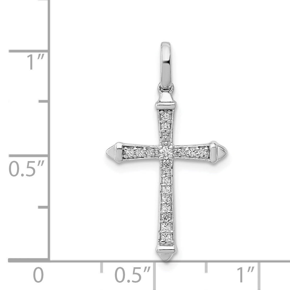 14K White Gold 1/10Ct. Diamond Cross Pendant