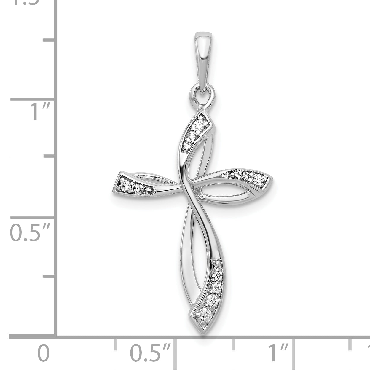 10K White Gold 10K 1/10Ct. Diamond Cross Pendant