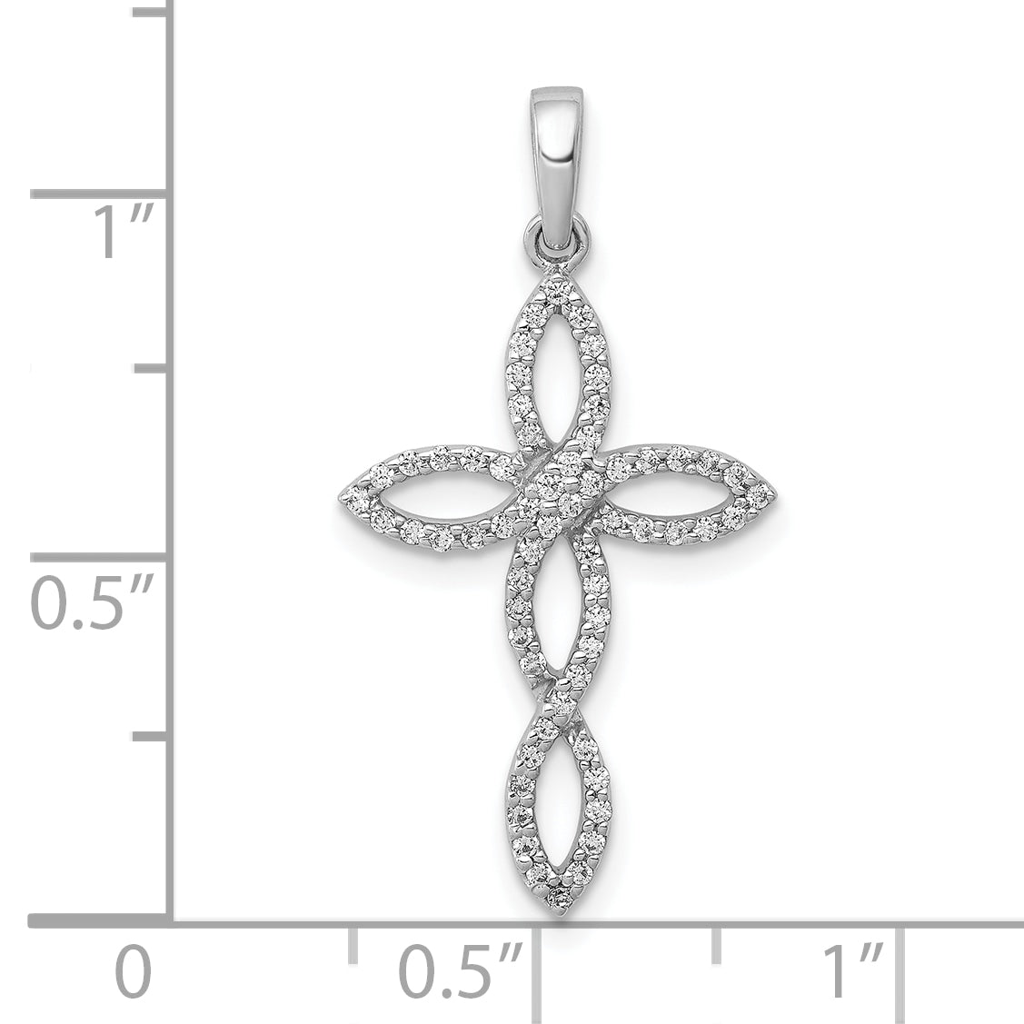 10K White Gold 10K 1/4Ct. Diamond Cross Pendant