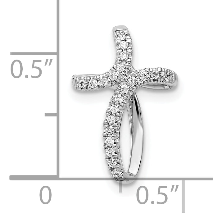 10K White Gold 10K 1/15Ct. Diamond Cross Pendant