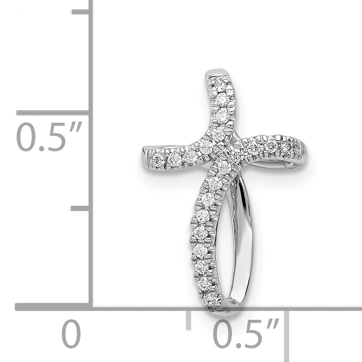 14K White Gold 1/15Ct. Diamond Cross Pendant
