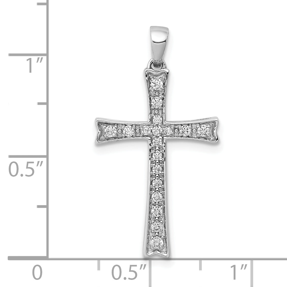 10K White Gold 10K 1/5Ct. Diamond Cross Pendant