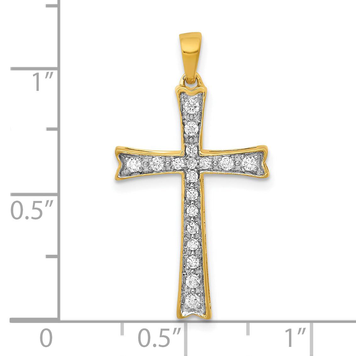 10K Yellow Gold 10K 1/5Ct. Diamond Cross Pendant