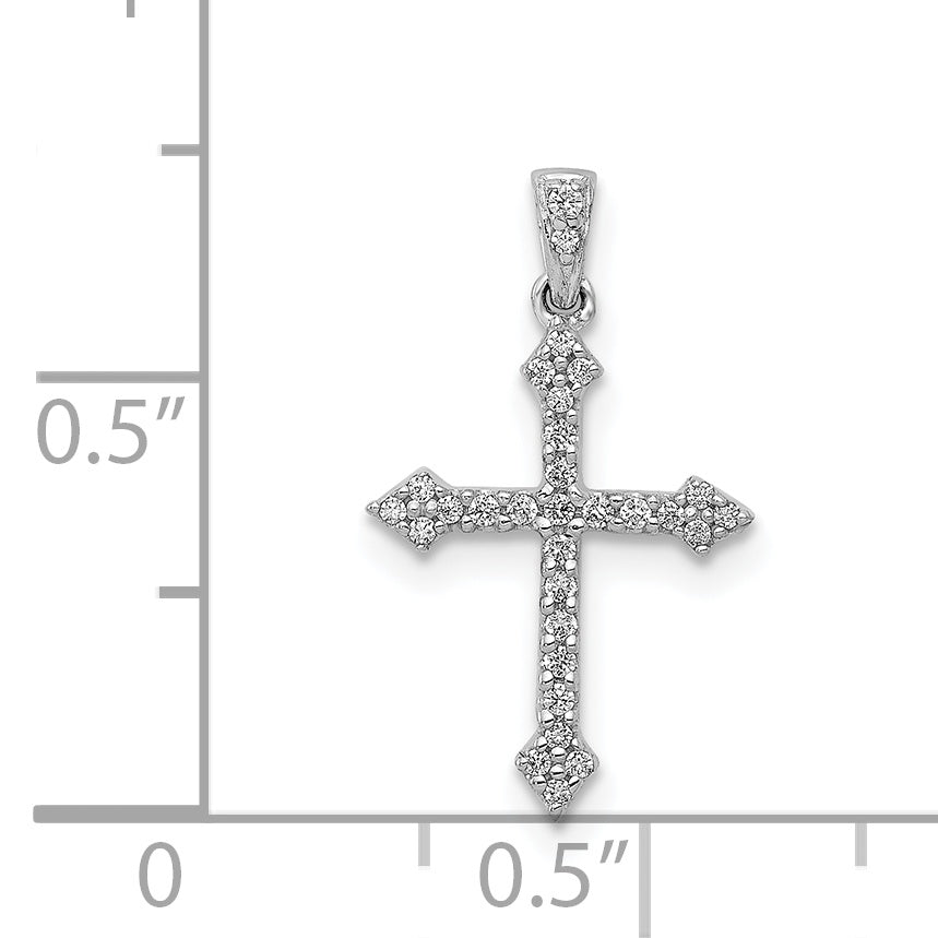 14K White Gold 1/10Ct. Diamond Cross Pendant