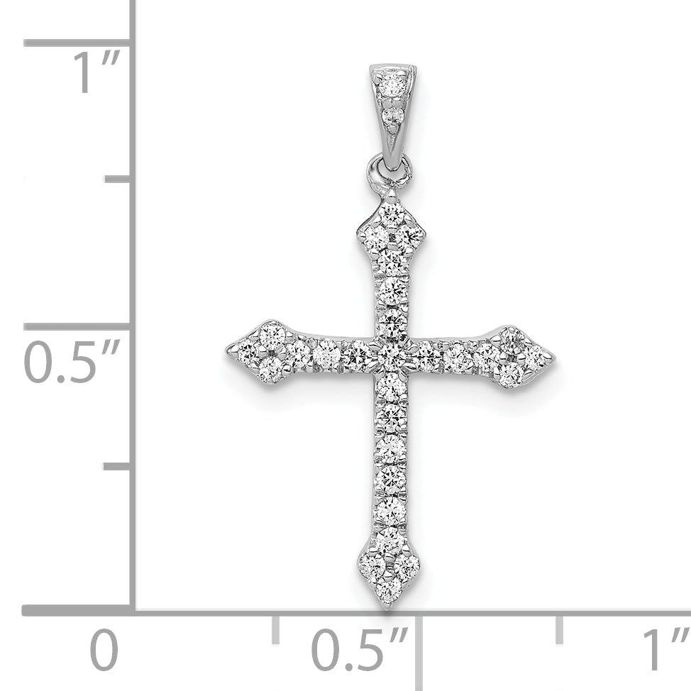 10K White Gold 10K 1/4Ct. Diamond Cross Pendant