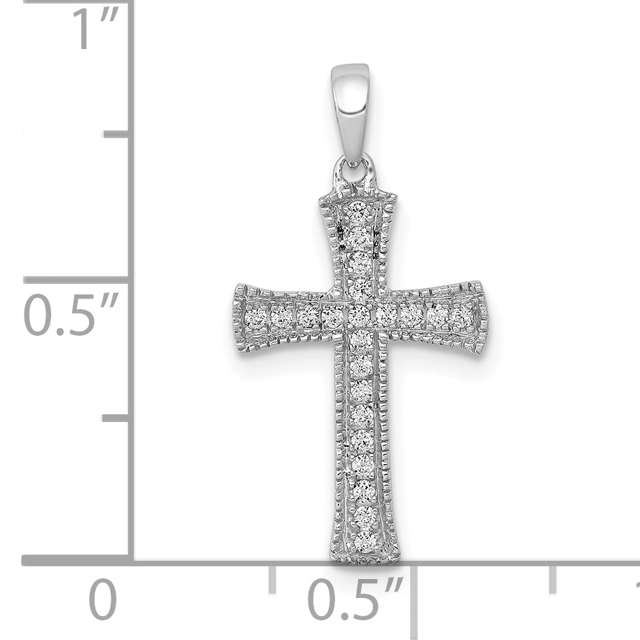 10K White Gold 10K 1/10Ct. Diamond Cross Pendant