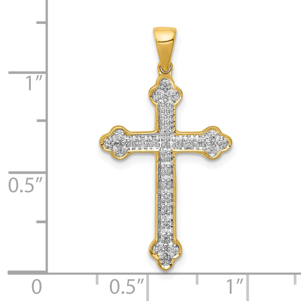 10K Yellow Gold 10K 1/10Ct. Diamond Cross Pendant