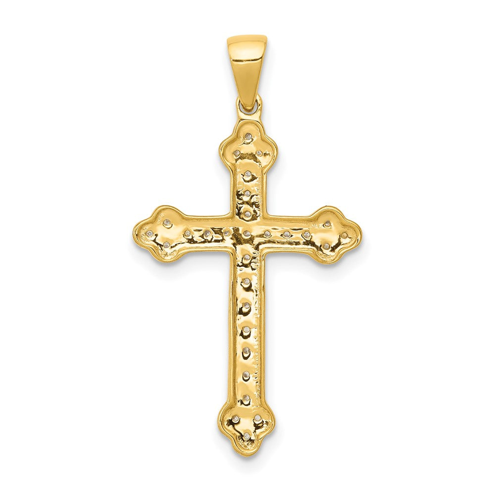 14k Yellow Gold 1/10 Ct. Lab Grown Diamond VS/SI+ G+ Cross Pendant