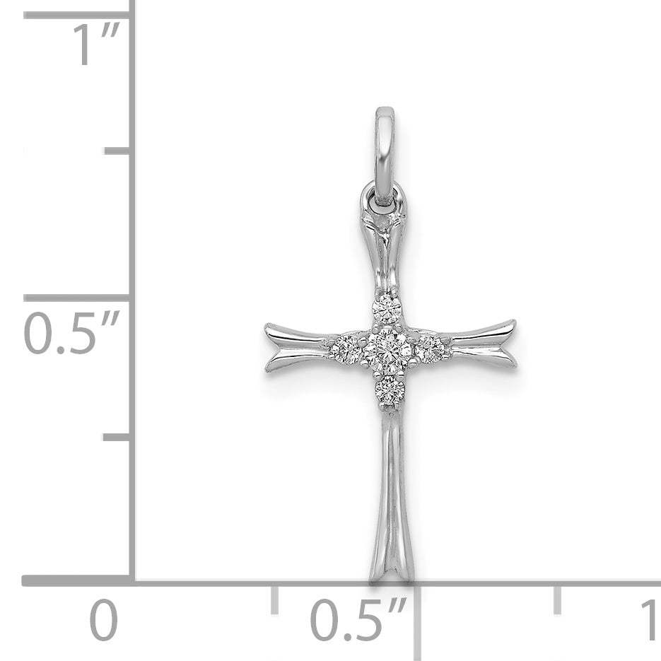 14K White Gold 1/15Ct. Diamond Cross Pendant