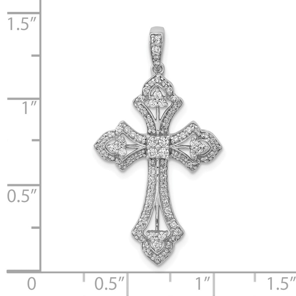 10K White Gold 10K 1/2Ct. Diamond Fancy Cross Pendant