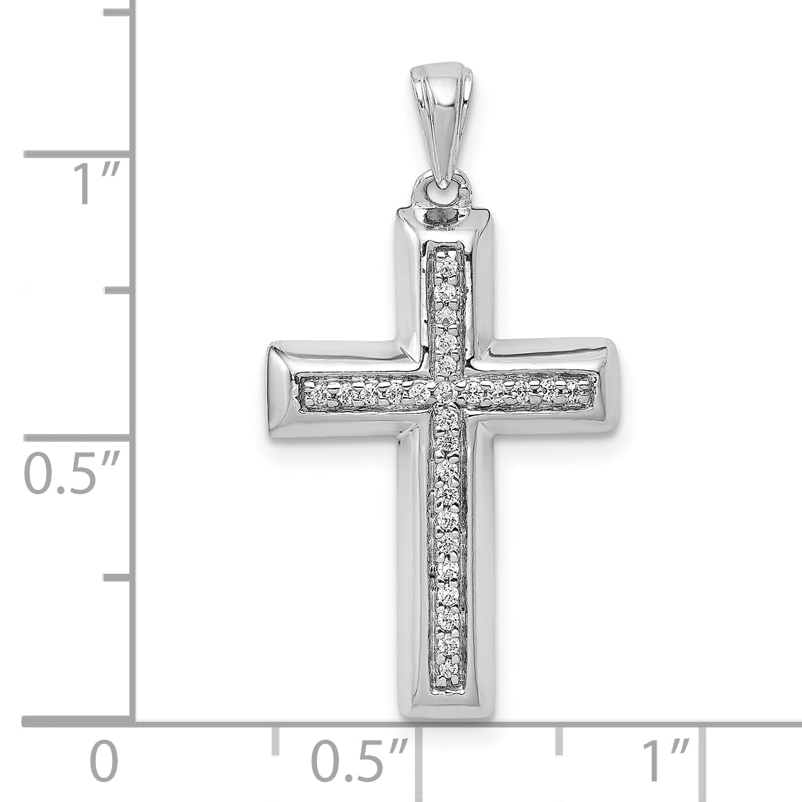 10K White Gold 10K Large 1/10Ct. Diamond Cross Pendant