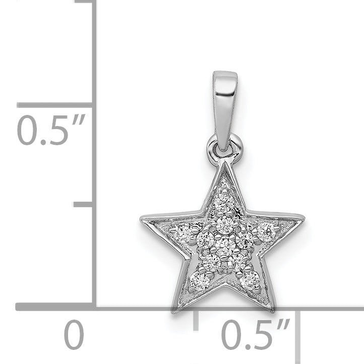 14K White Gold 1/10Ct. Diamond Star Pendant