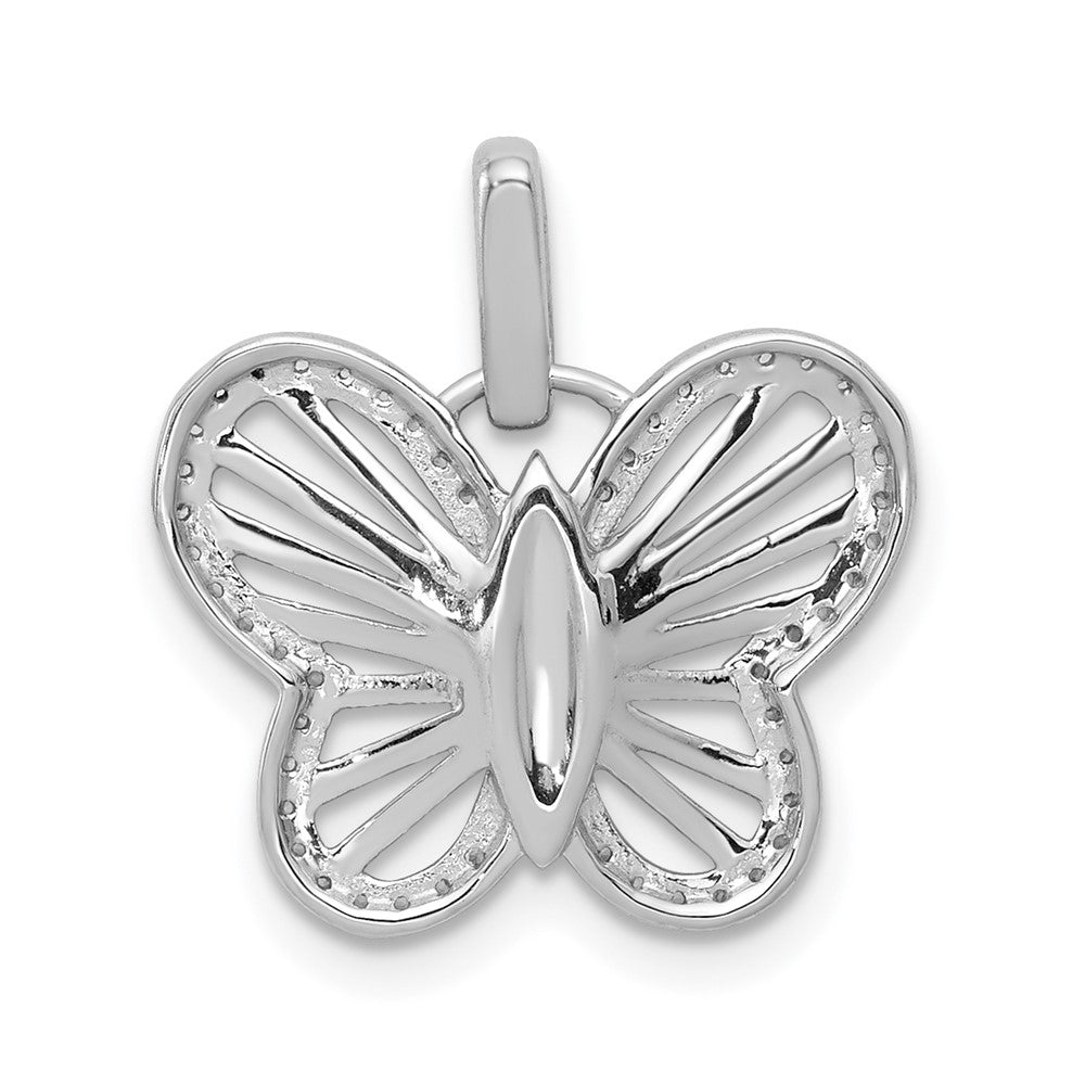 14k White Gold 1/5 Ct. Lab Grown Diamond VS/SI+ G+ Buttlerfly Pendant