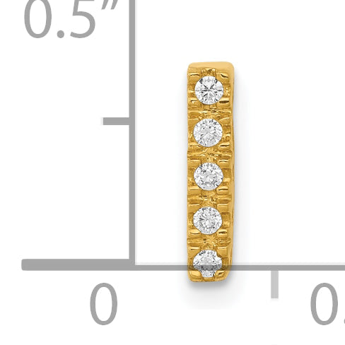 10K Yellow Gold 10K Diamond Letter I Initial Charm