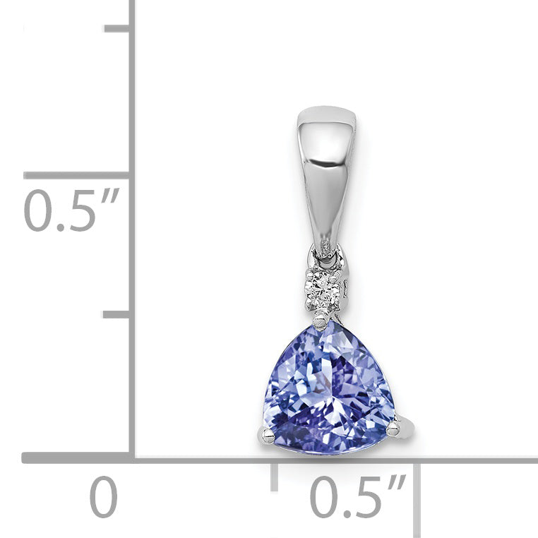 14k White Gold 14k White Gold .72 Tanzanite Diamond Pendant