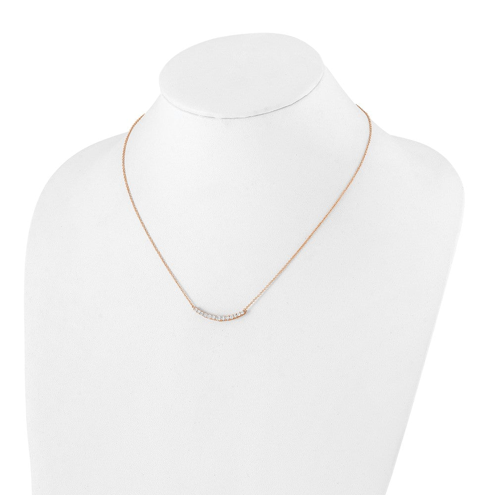 14k Rose Gold 1/2 Ct. Lab Grown Diamond VS/SI+ G+ 18 inch Fashion Bar Necklace
