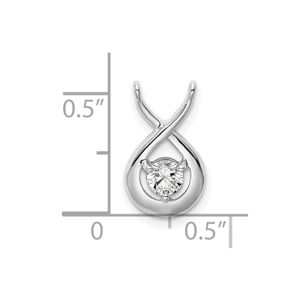 14k White Gold 1/5 Ct. Lab Grown Diamond VS/SI+ G+ Teardrop Chain Slide Pendant