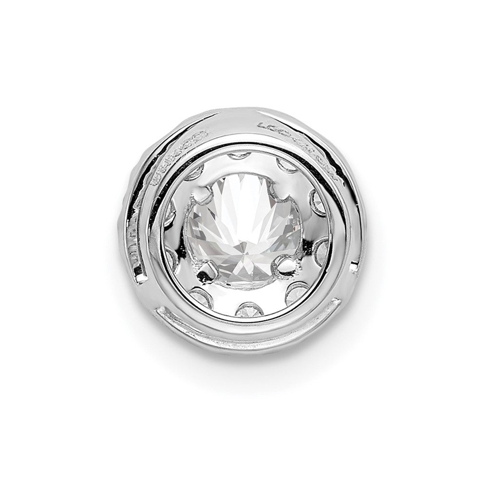 14k White Gold 3/4 Ct. Lab Grown Diamond VS/SI+ G+ Round Halo Chain Slide Pendant