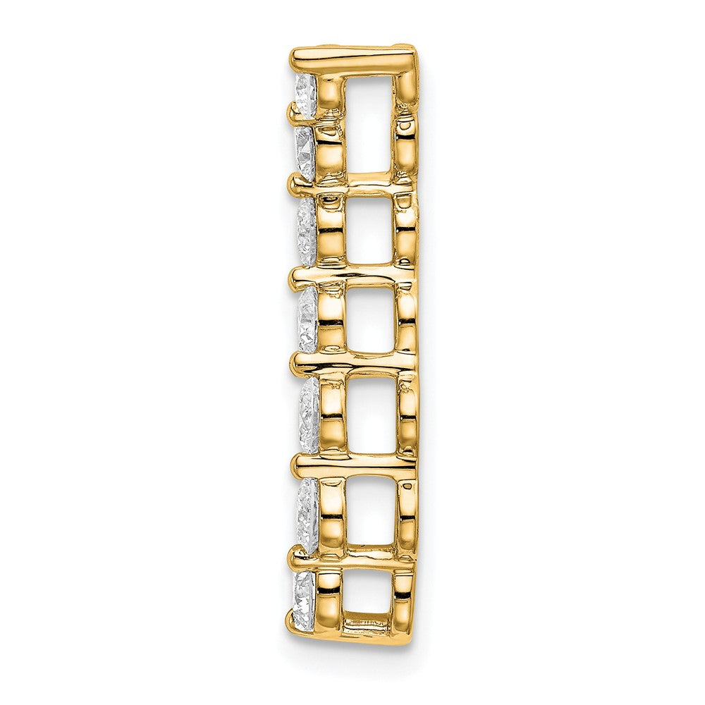 14k Yellow Gold 3/4 Ct. Lab Grown Diamond VS/SI+ G+ Seven Stone Curved Bar Chain Slide Pendant