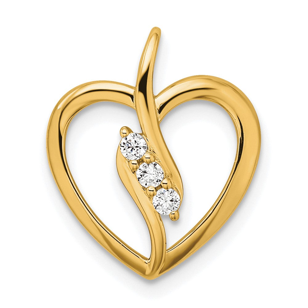 14k Yellow Gold 1/10 Ct. Lab Grown Diamond VS/SI+ G+ Open Heart Pendant