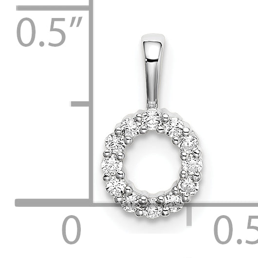 14k White Gold 1/8 Ct. Lab Grown Diamond VS/SI+ G+ Letter O Intitial Pendant