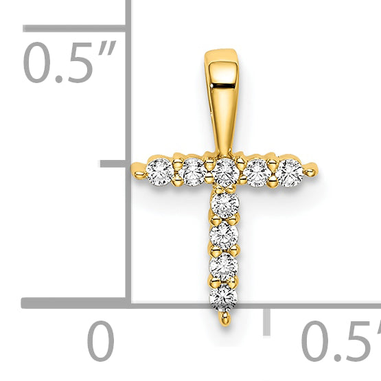 14k Yellow Gold 1/10 Ct. Lab Grown Diamond VS/SI+ G+ Letter T Initial Pendant