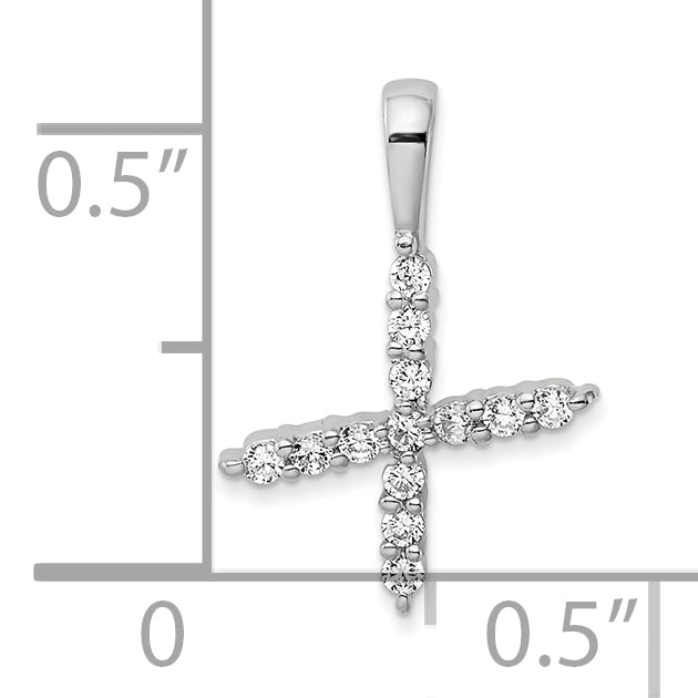 14k White Gold 1/8 Ct. Lab Grown Diamond VS/SI+ G+ Letter X Initial Pendant