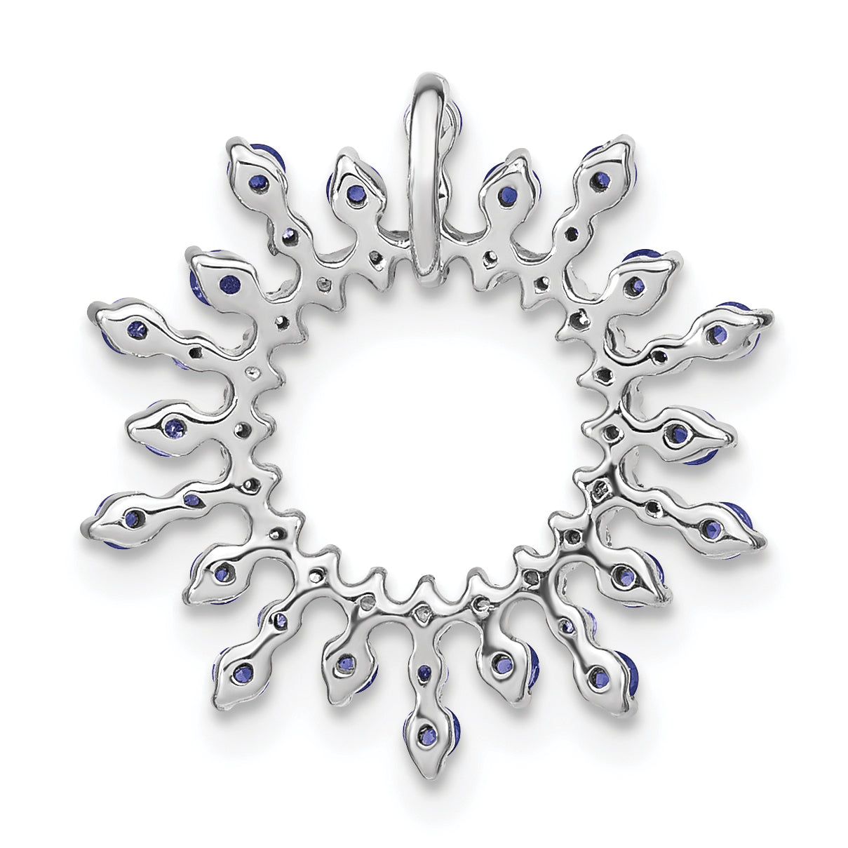 14k White Gold 14k White Gold Tanzanite and Diamond Snowflake Chain Slide