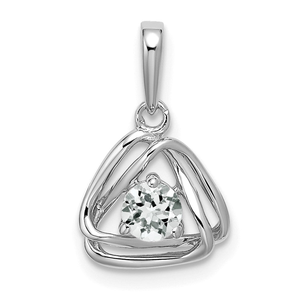 14k White Gold 1/4 Ct. Lab Grown Diamond VS/SI+ G+ Intertwined Triangle Pendant