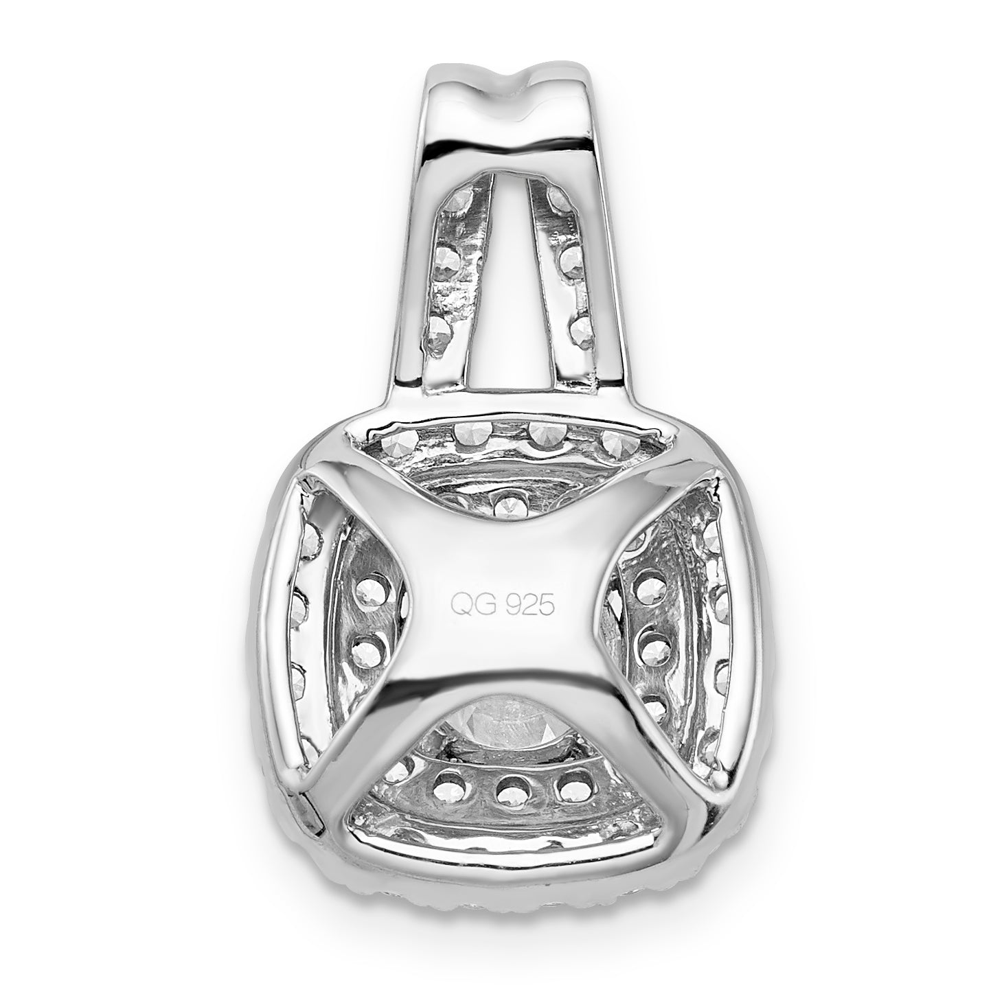 14k White Gold 14kw VS/SI+ G+ Lab Grown Diamond Double Halo Pendant