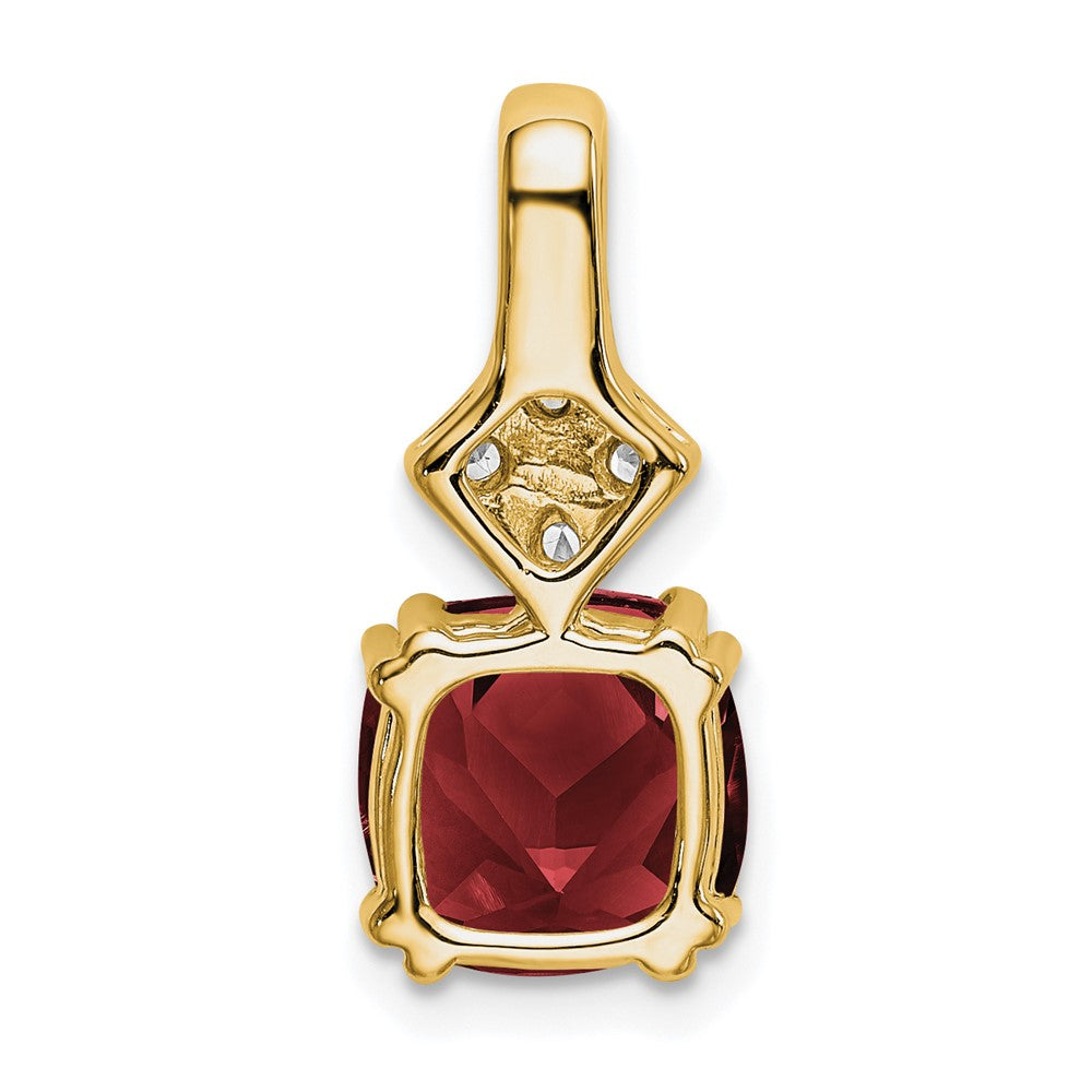 14k Yellow Gold 1/5 Ct. Lab Grown Diamond VS/SI+ G+ and Lab Created Ruby Pendant
