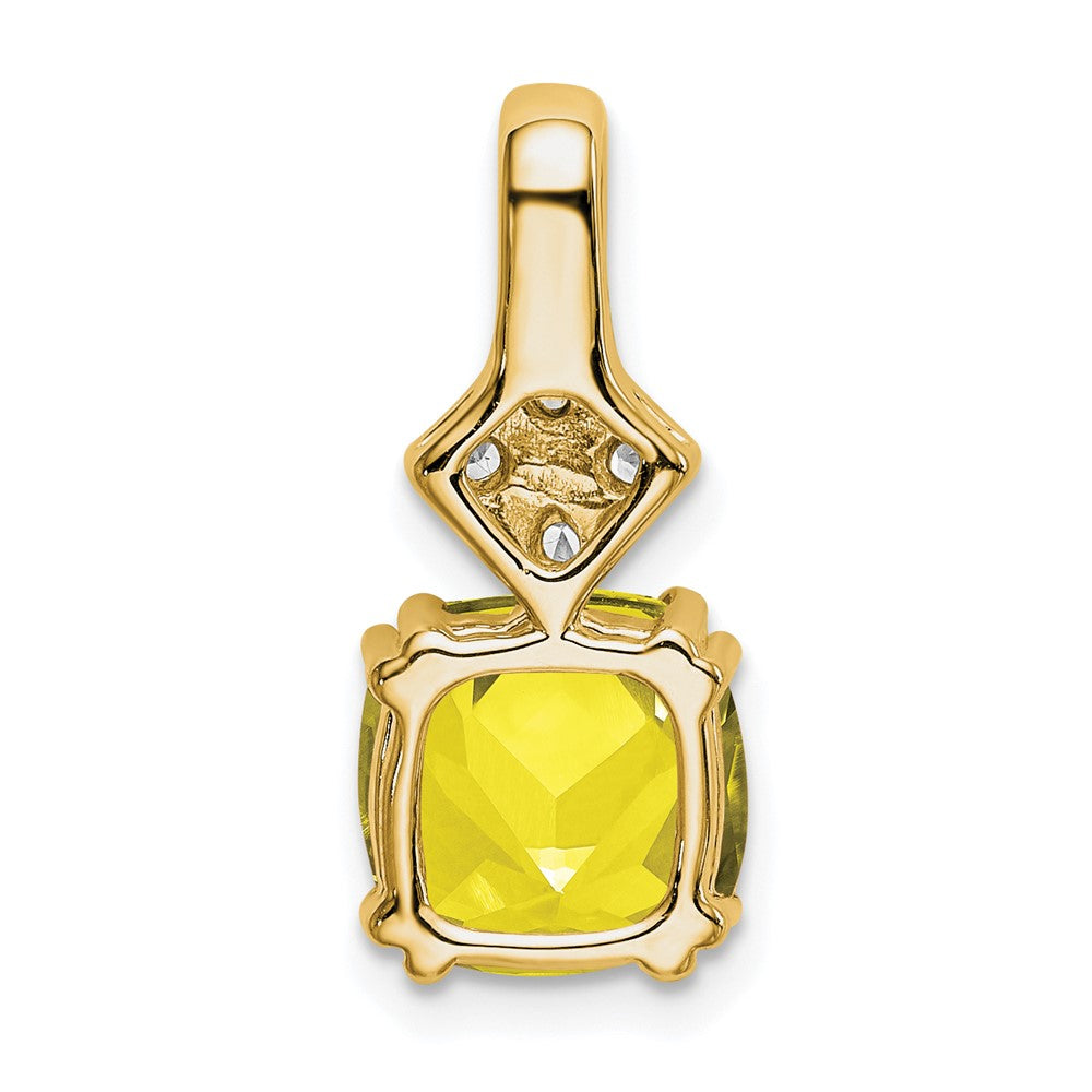 14k Yellow Gold 1/5 Ct. Lab Grown Diamond VS/SI+ G+ and Lab Created Sapphire Pendant