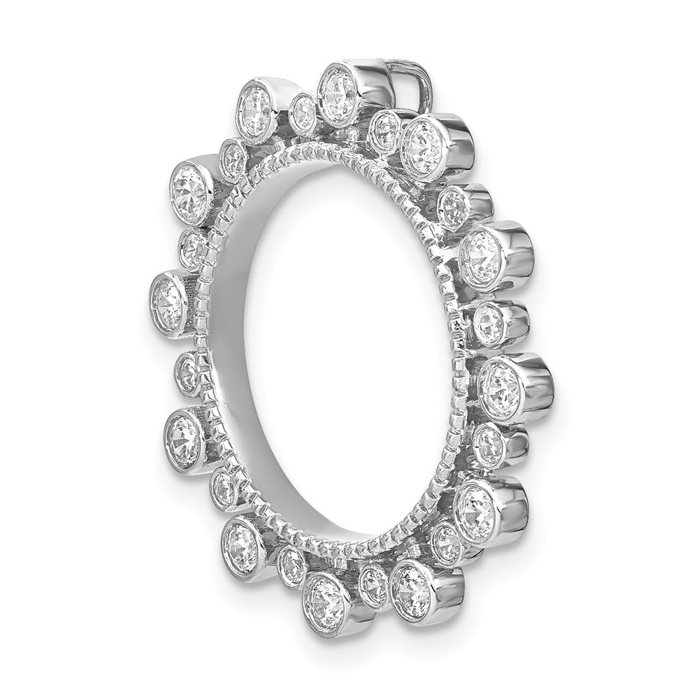 14K White Gold Lab Grown Diamond VS/SI+ G+ Fancy Circle Chain Slide