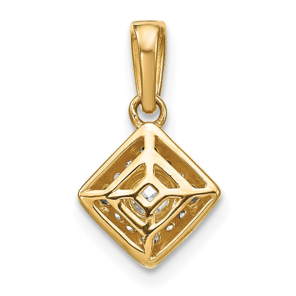 14k Yellow Gold Lab Grown Diamond VS/SI FGH Complete Square Vintage Pendant