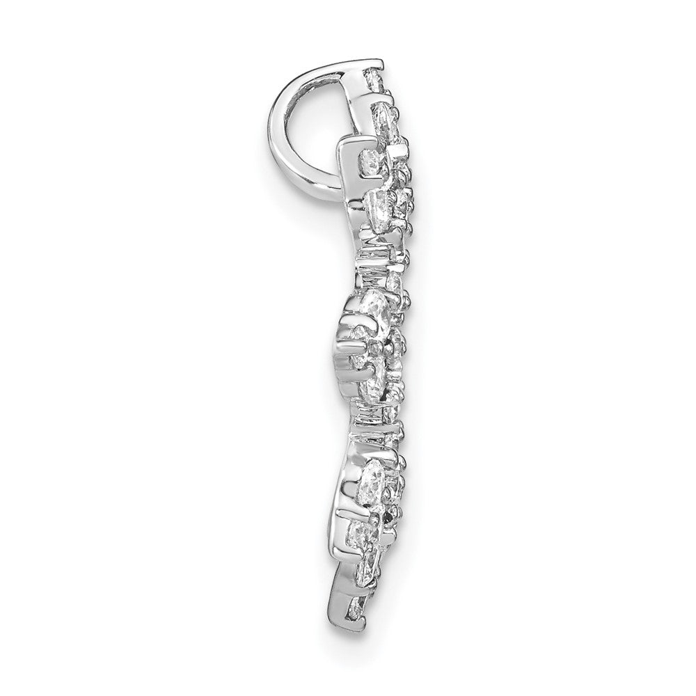 14K White Gold Lab Grown Diamond VS/SI FGH Fancy Circle Chain Slide